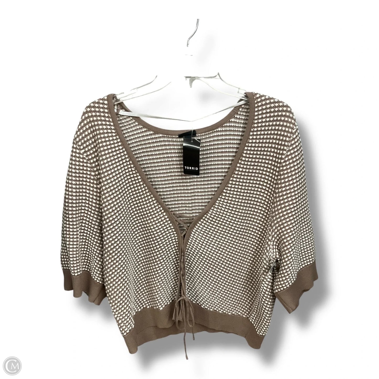 Top Short Sleeve By Torrid In Brown & White, Size: 3x