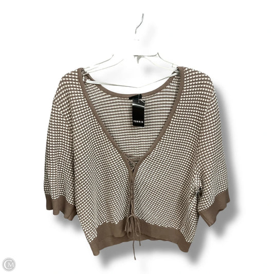 Top Short Sleeve By Torrid In Brown & White, Size: 3x