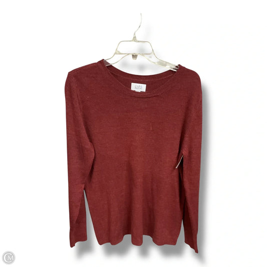Top Long Sleeve By Croft And Barrow In Maroon, Size: L