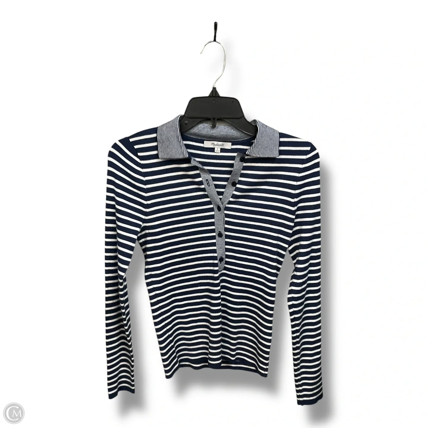 Top Long Sleeve By Madewell In Striped Pattern, Size: S