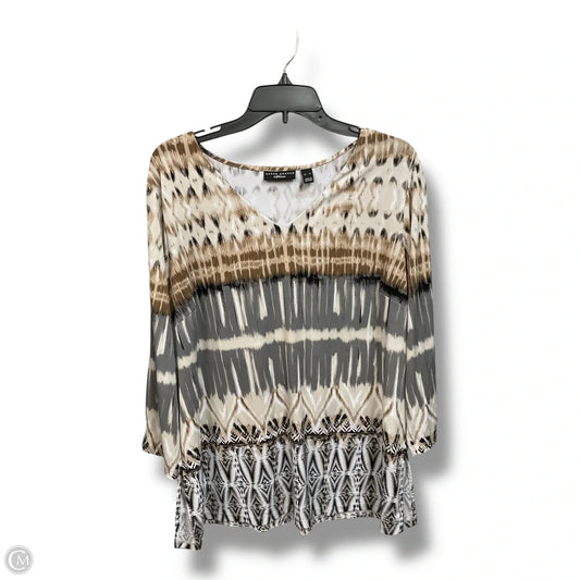 Top 3/4 Sleeve By Susan Graver In Multi-colored, Size: Xl
