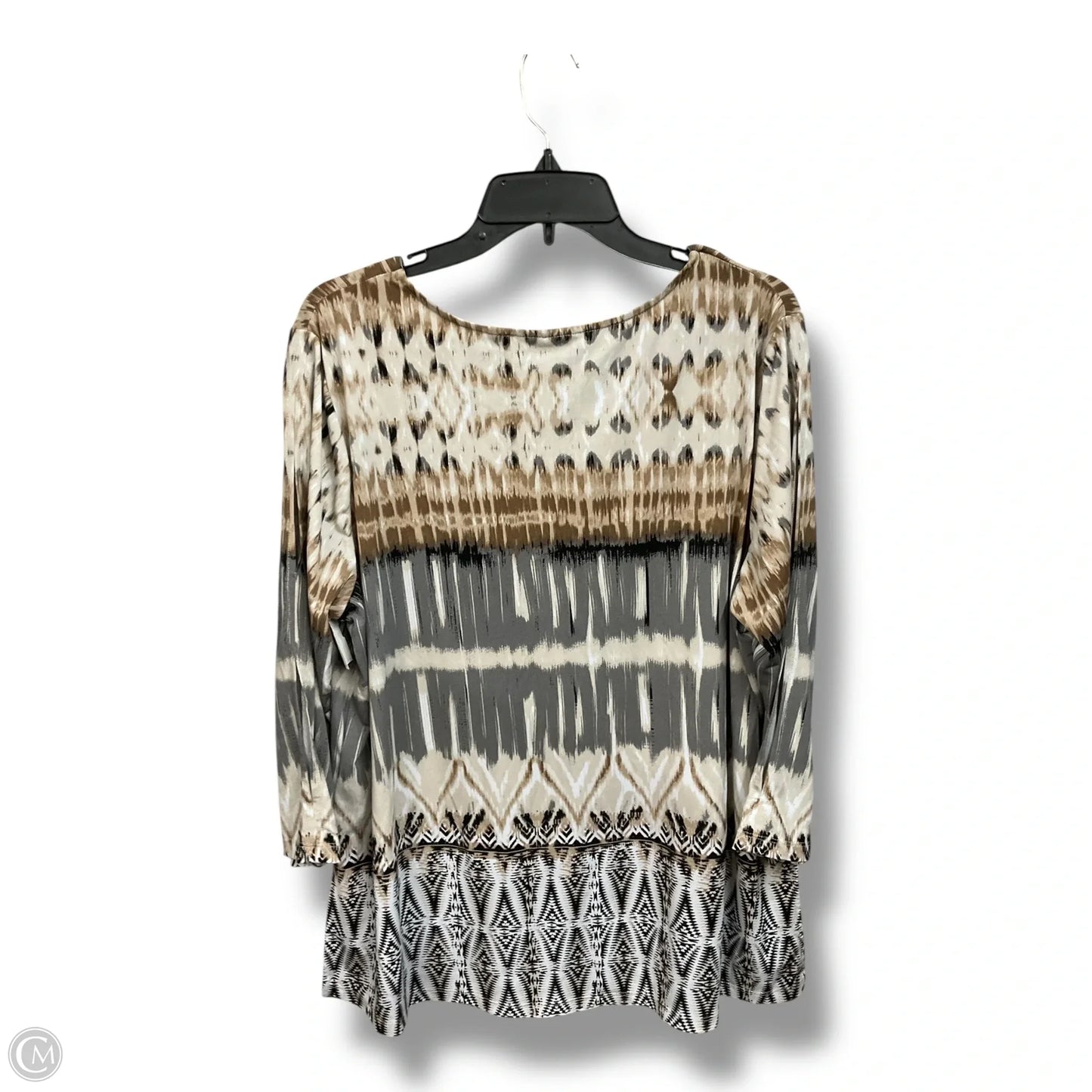 Top 3/4 Sleeve By Susan Graver In Multi-colored, Size: Xl