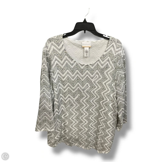 Top 3/4 Sleeve By Alfred Dunner In Chevron Pattern, Size: 3x