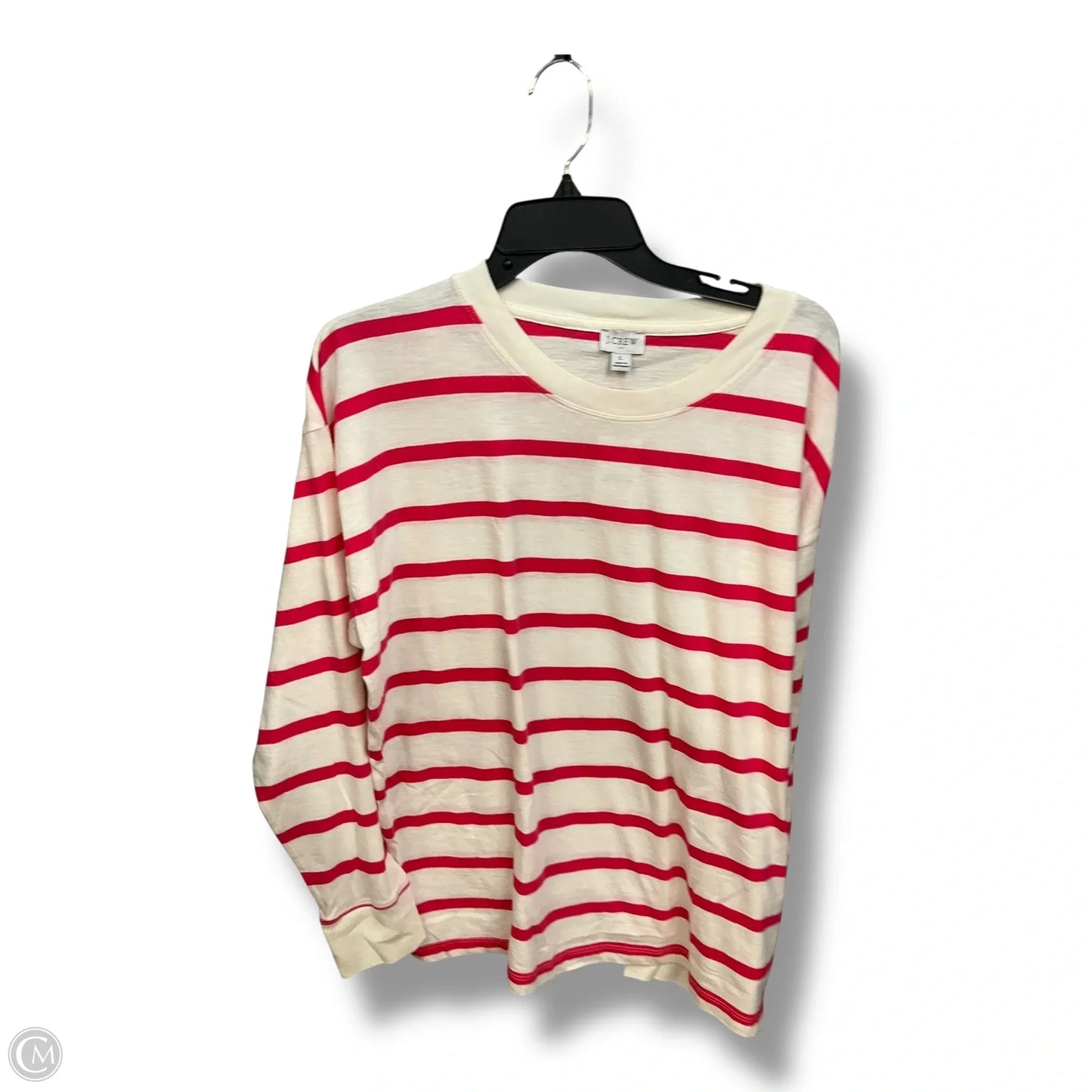 Top Long Sleeve Basic By J. Crew In Striped Pattern, Size: L