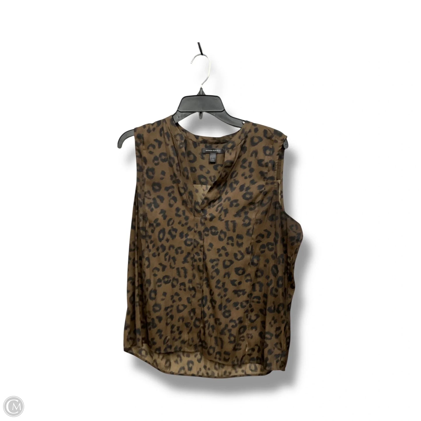 Top Sleeveless By Banana Republic In Animal Print, Size: L