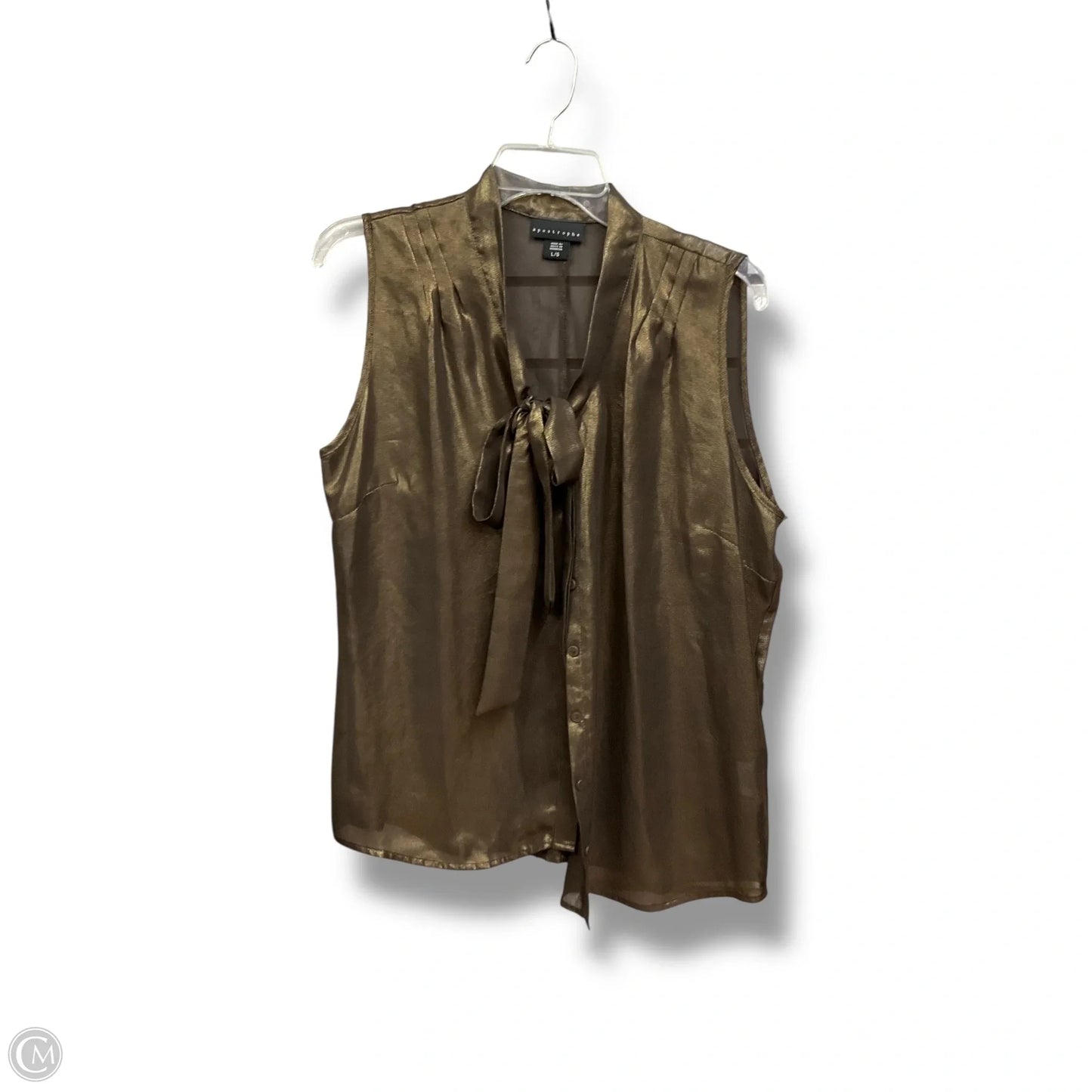 Top Sleeveless By Apostrophe In Bronze, Size: L