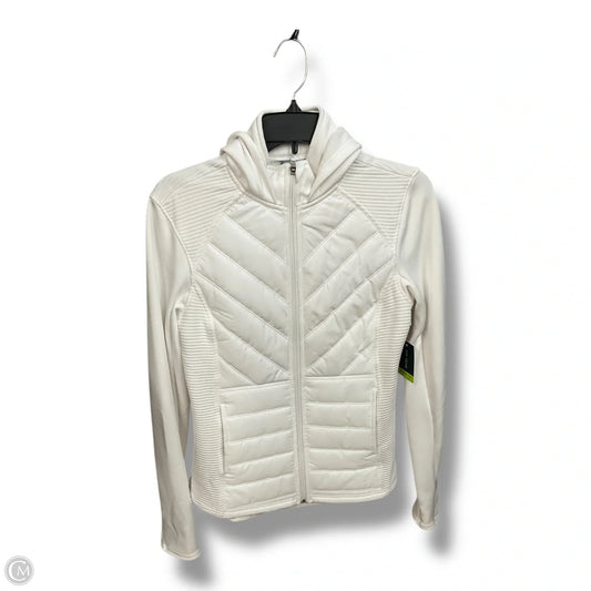 Athletic Jacket By Tek Gear In White, Size: M