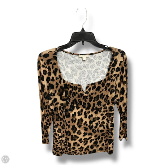 Top Long Sleeve By Sunny Leigh In Animal Print, Size: M