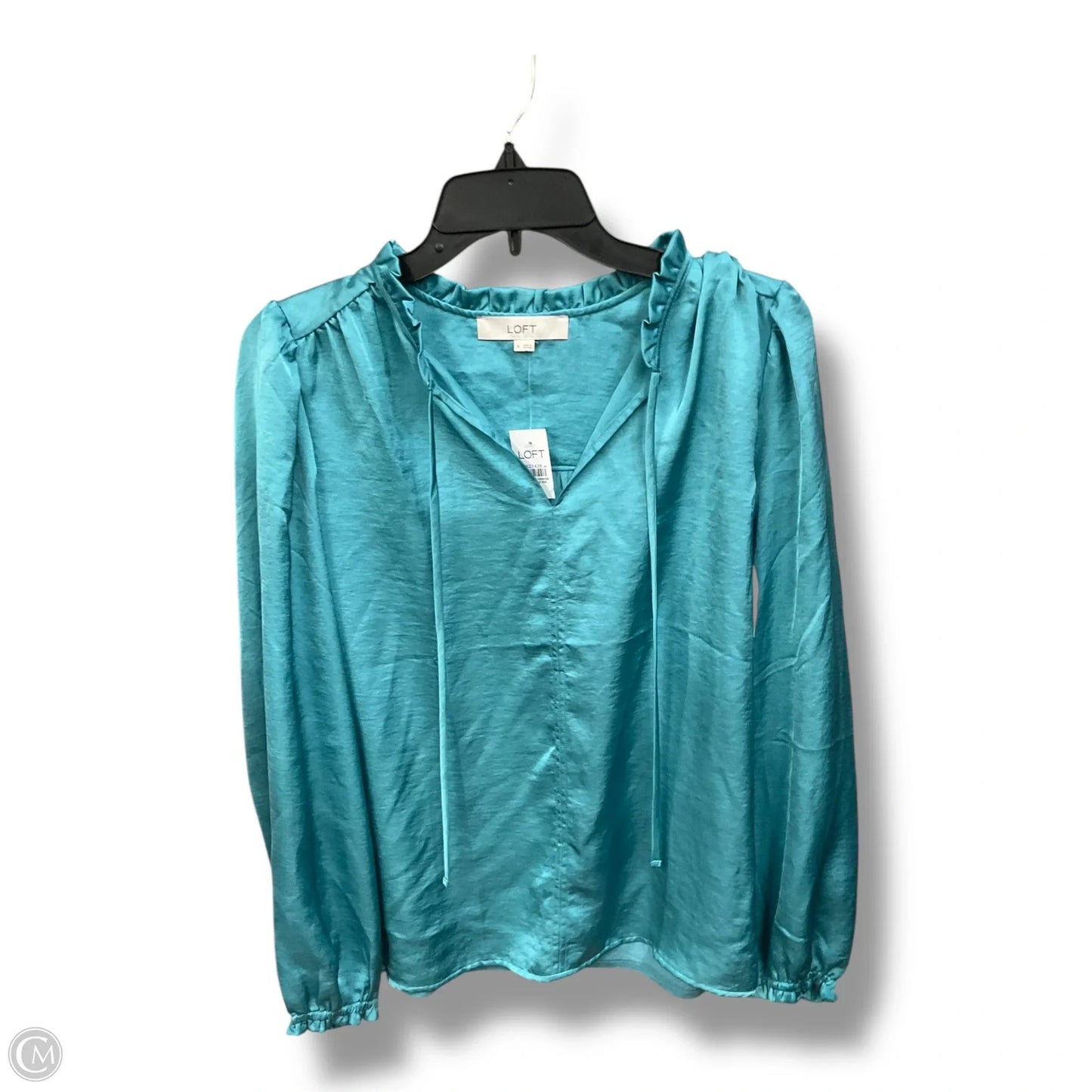 Top Long Sleeve By Loft In Aqua, Size: M
