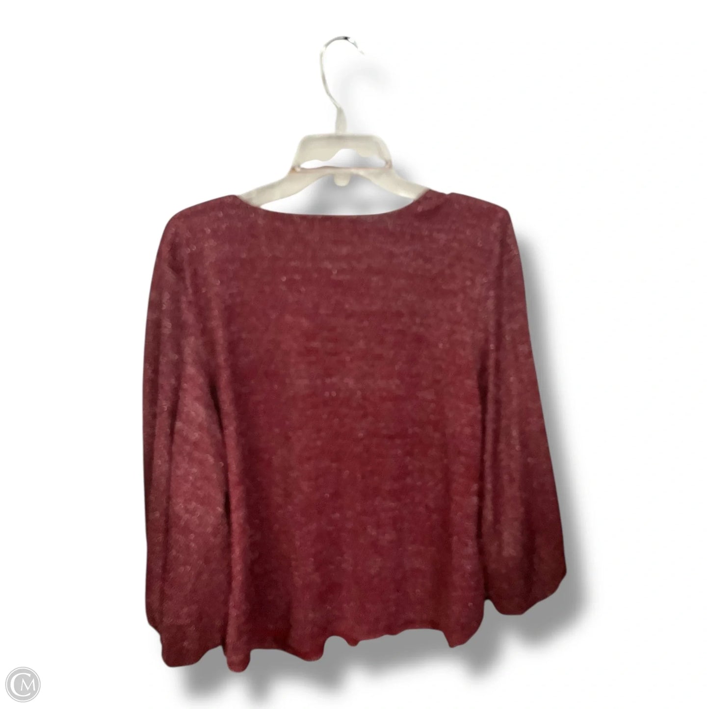 Top Long Sleeve By Maurices In Maroon, Size: 1x