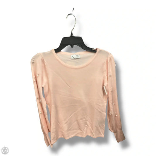 Top Long Sleeve By Carmen By Carmen Marc Valvo In Pink, Size: Xs