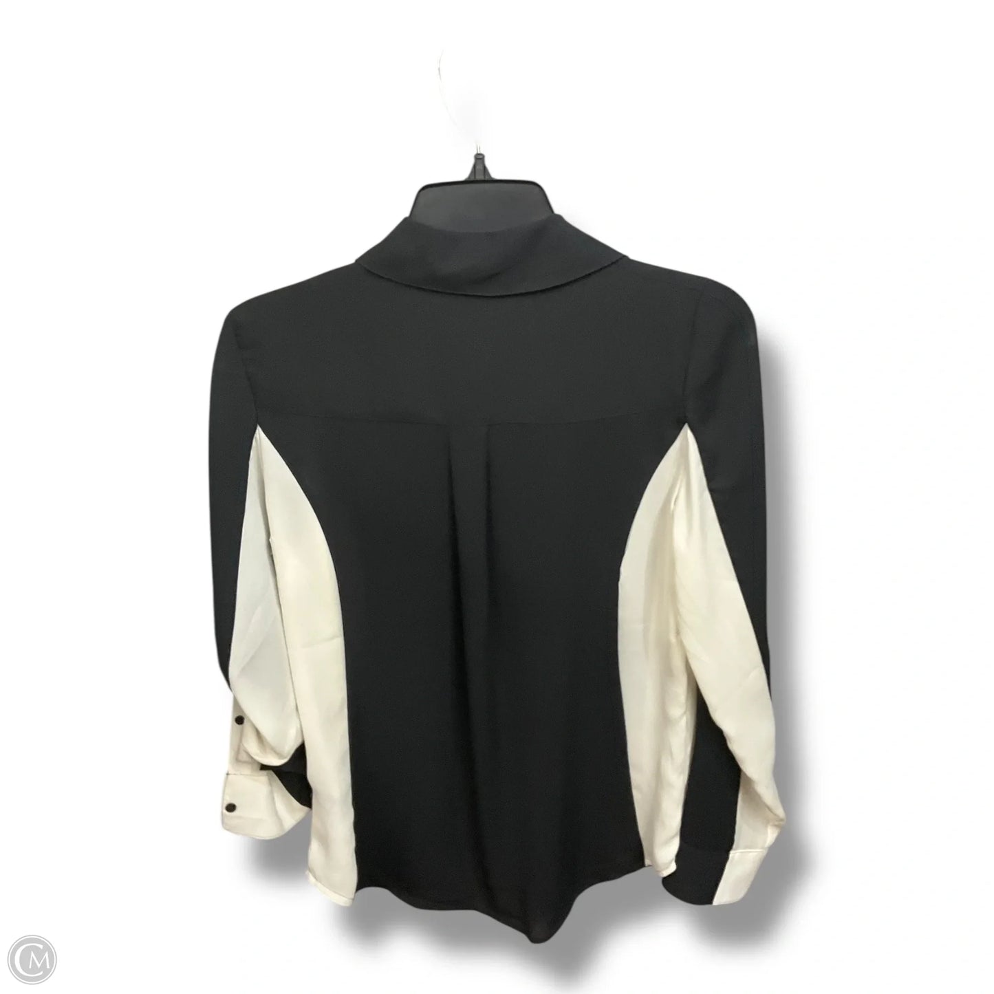 Blouse Long Sleeve By Express In Black & Cream, Size: Xs