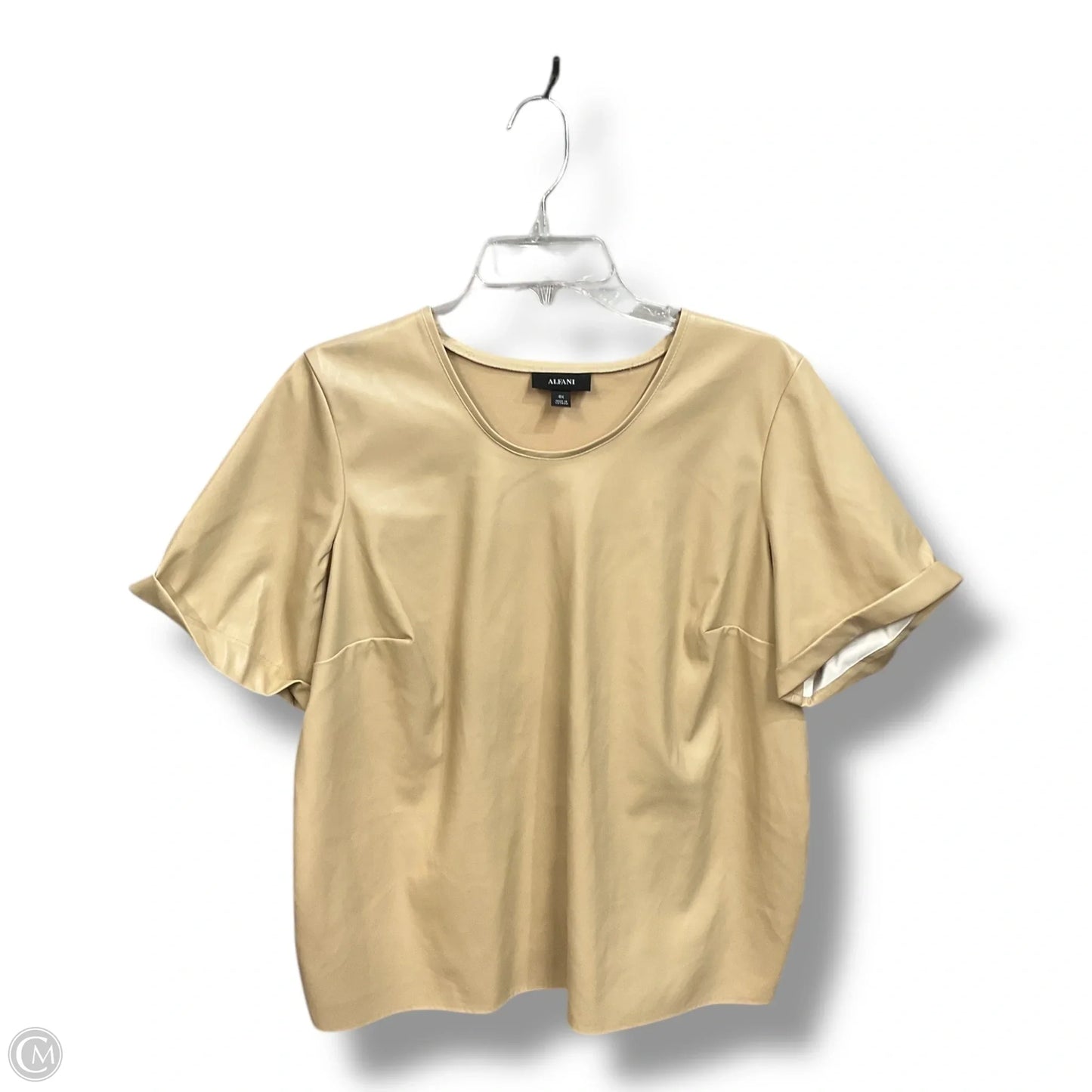 Top Short Sleeve By Alfani In Tan, Size: Xl