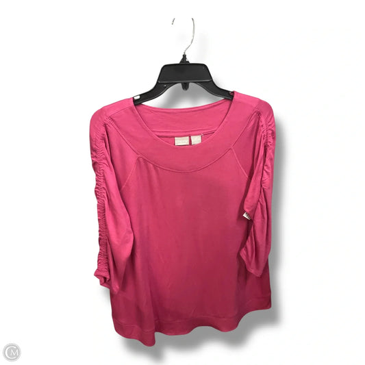 Top 3/4 Sleeve By Chicos In Pink, Size: Lp