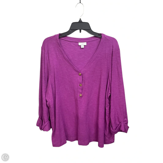 Top Long Sleeve By J. Jill In Purple, Size: Xl