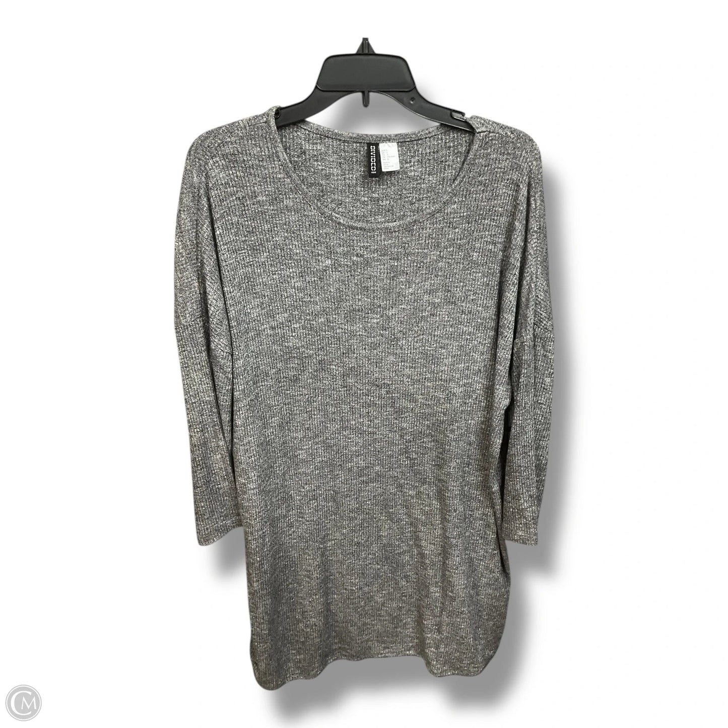Tunic Long Sleeve By Divided In Grey, Size: L