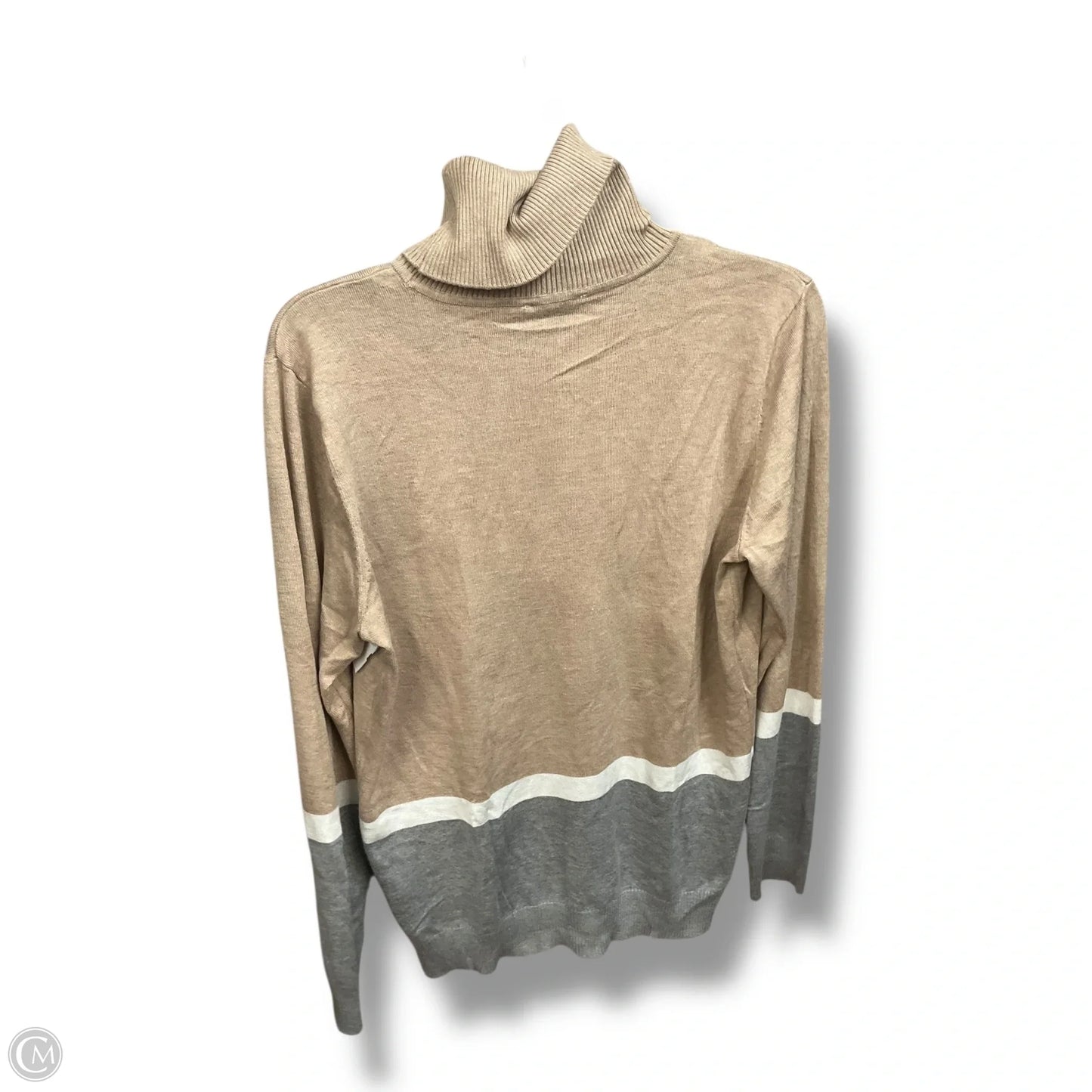 Top Long Sleeve By Calvin Klein In Multi-colored, Size: L