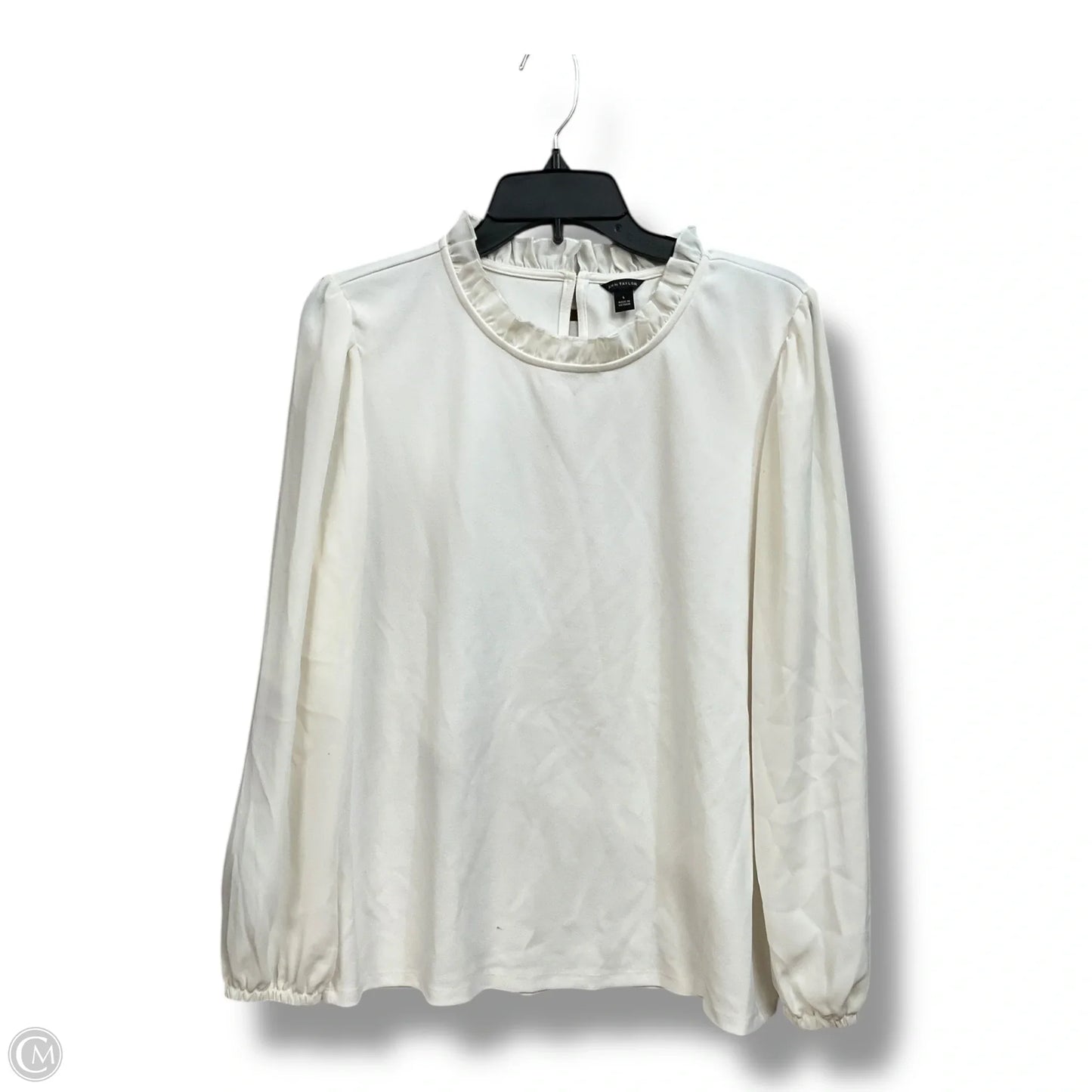 Top Long Sleeve By Ann Taylor In Ivory, Size: L