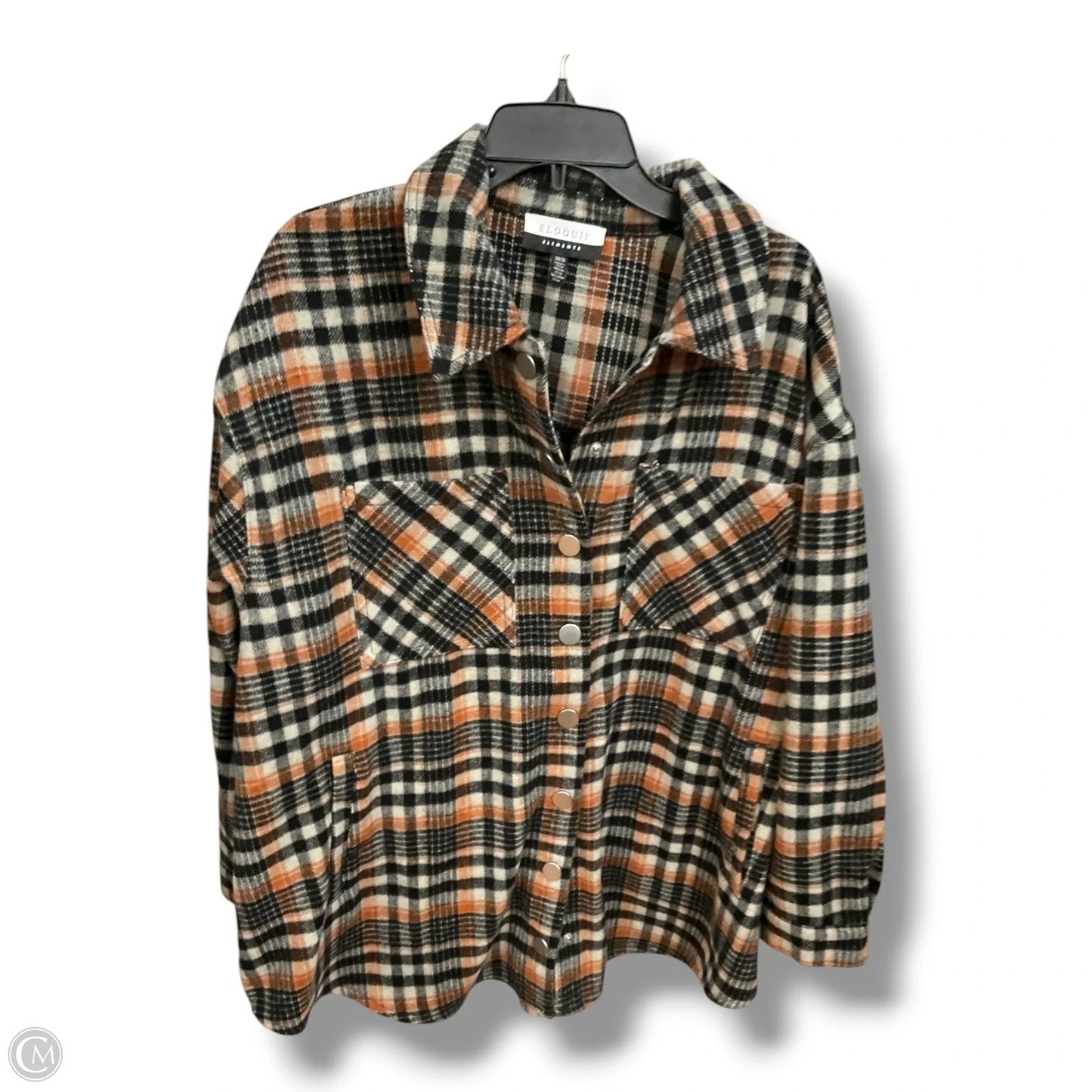Jacket Shirt By Eloquii In Plaid Pattern, Size: Xxl