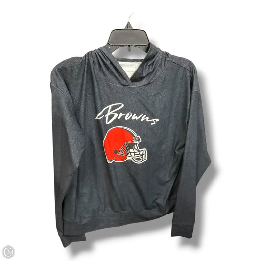 Athletic Top Long Sleeve Hoodie By Clothes Mentor In Grey, Size: L