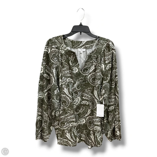 Top Long Sleeve By West Bound In Paisley Print, Size: 1x