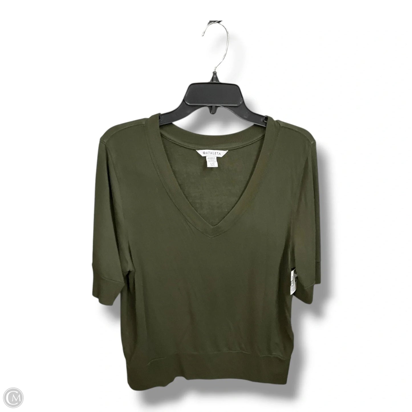Athletic Top Short Sleeve By Athleta In Green, Size: L