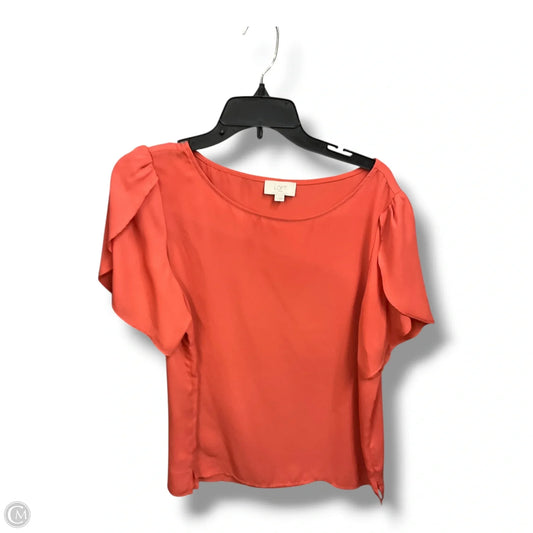 Top Short Sleeve Basic By Loft In Coral, Size: L