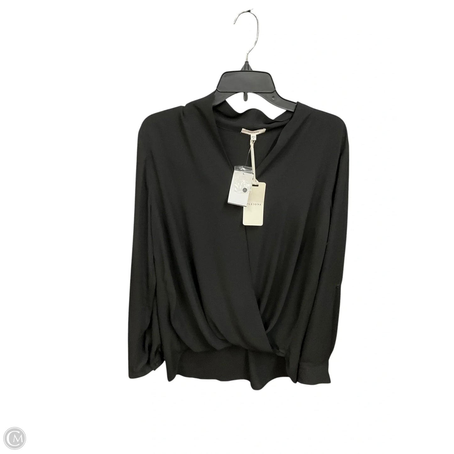 Blouse Long Sleeve By Pleione In Black, Size: Xl