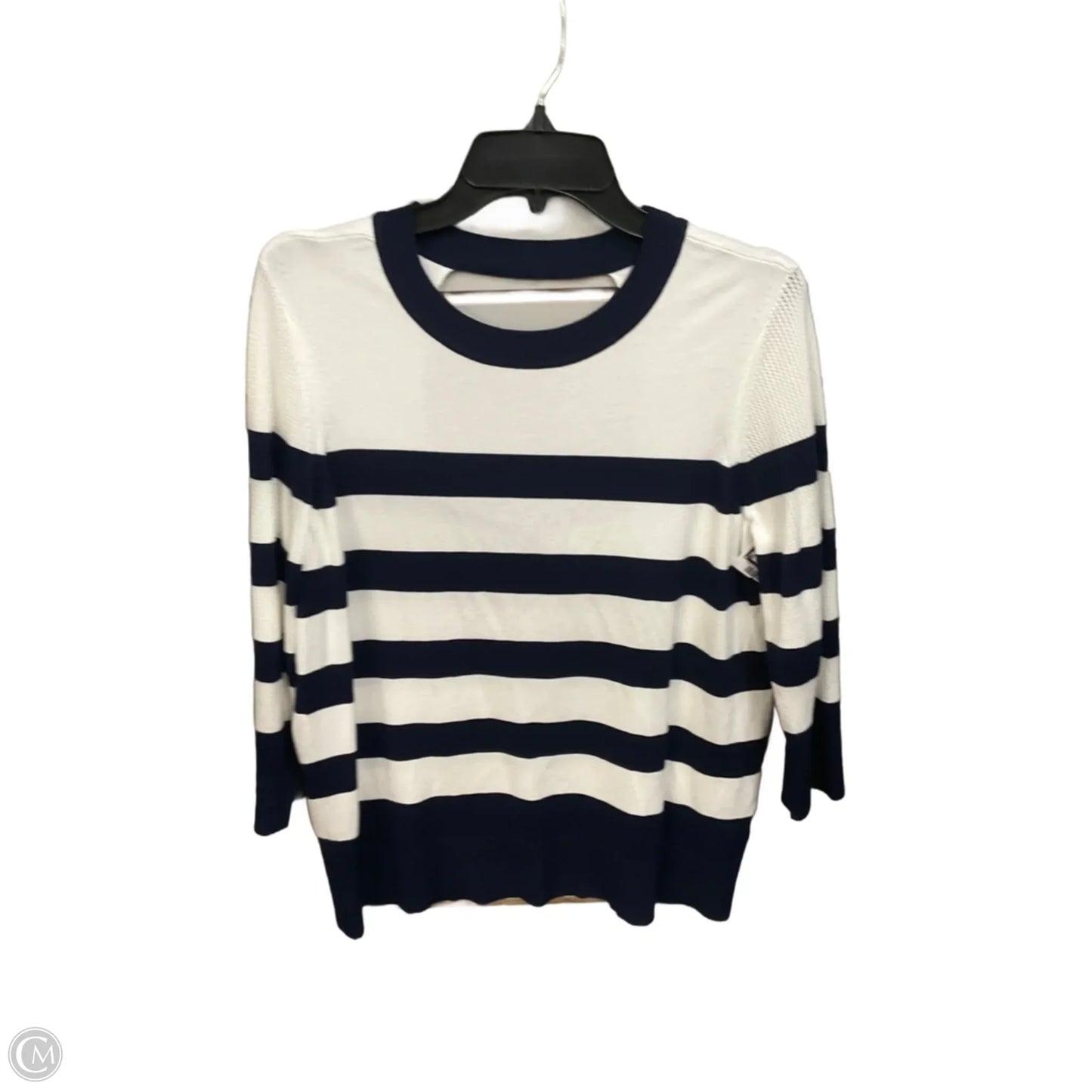 Top 3/4 Sleeve By Liverpool In Striped Pattern, Size: L
