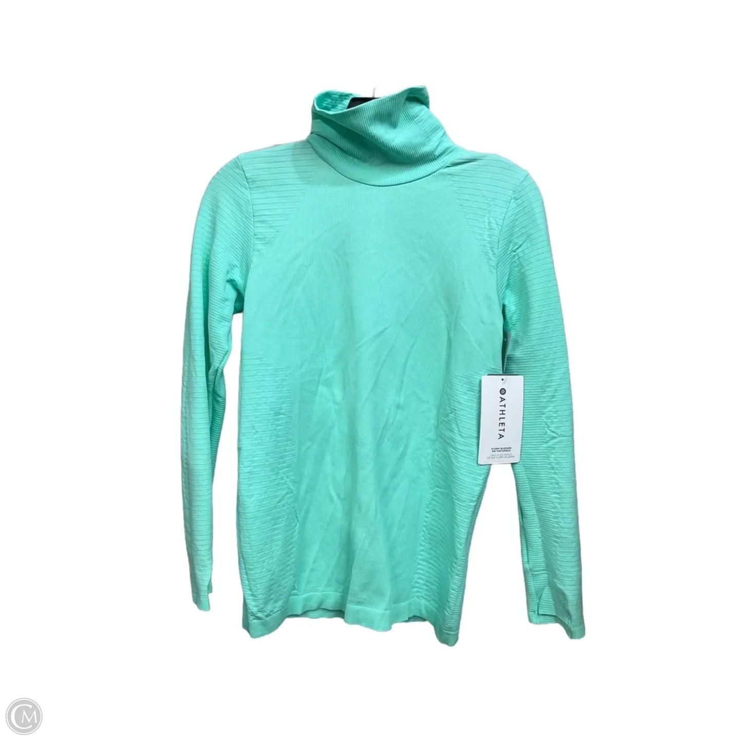 Athletic Top Long Sleeve Collar By Athleta In Green, Size: M