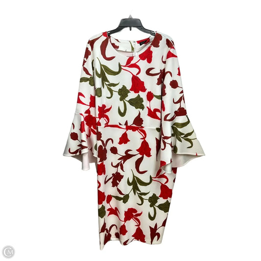 Dress Casual Midi By Eloquii In Floral Print, Size: 3x