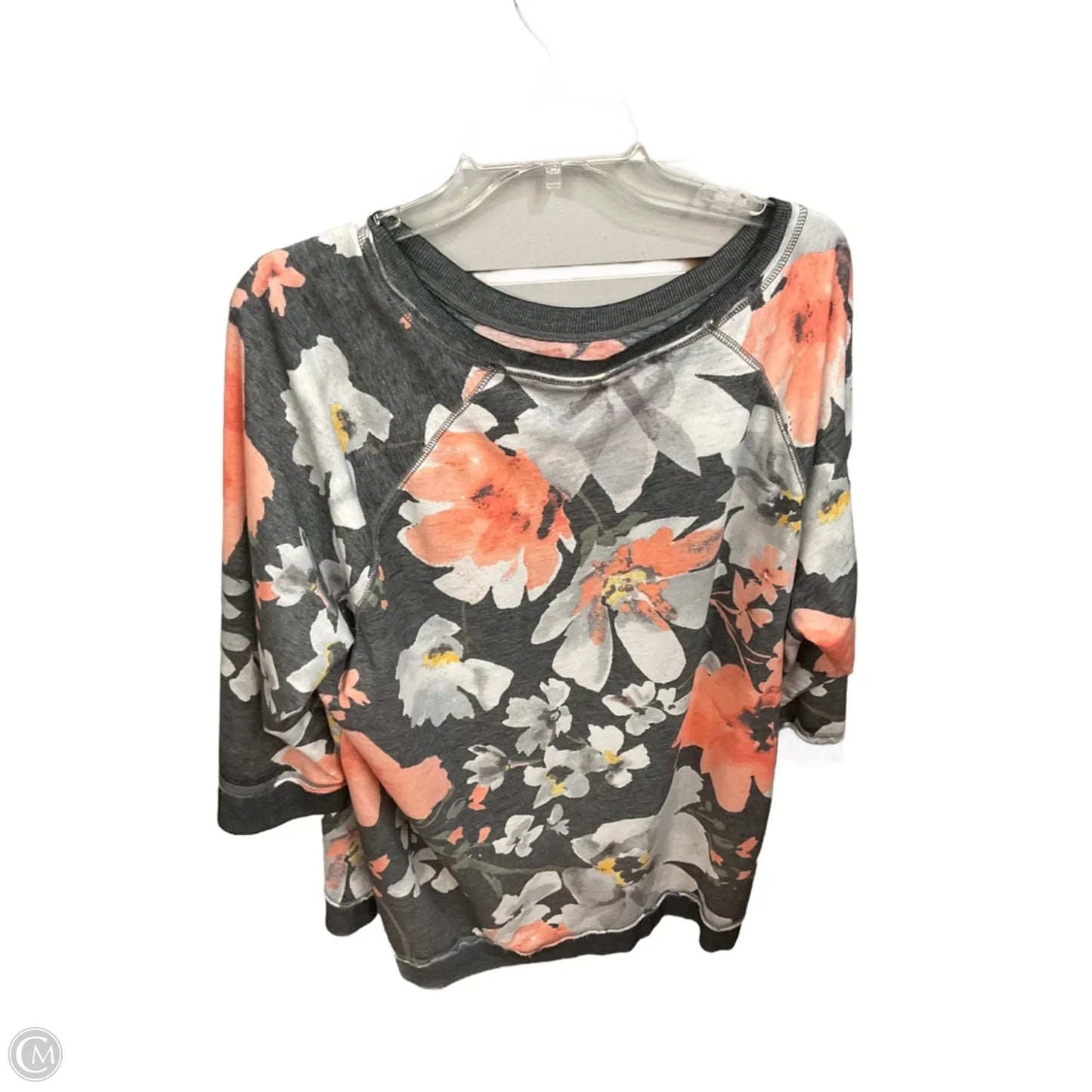 Top 3/4 Sleeve By Cato In Floral Print, Size: 3x