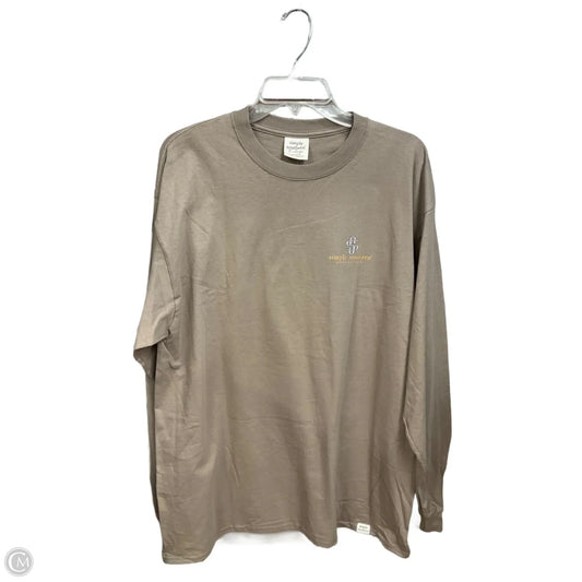 Top Long Sleeve Basic By Simply Southern In Tan, Size: Xl