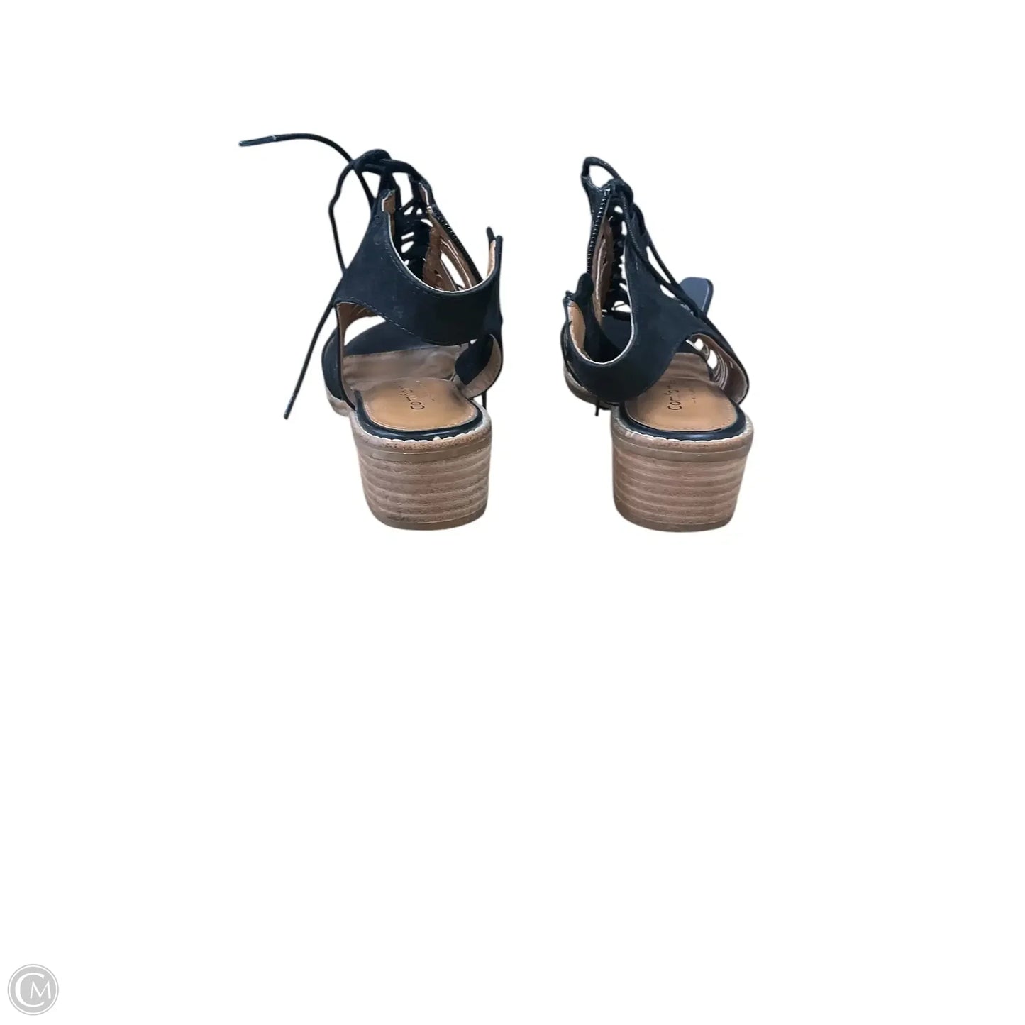 Sandals Heels Block By Comfortiva In Black, Size: 7