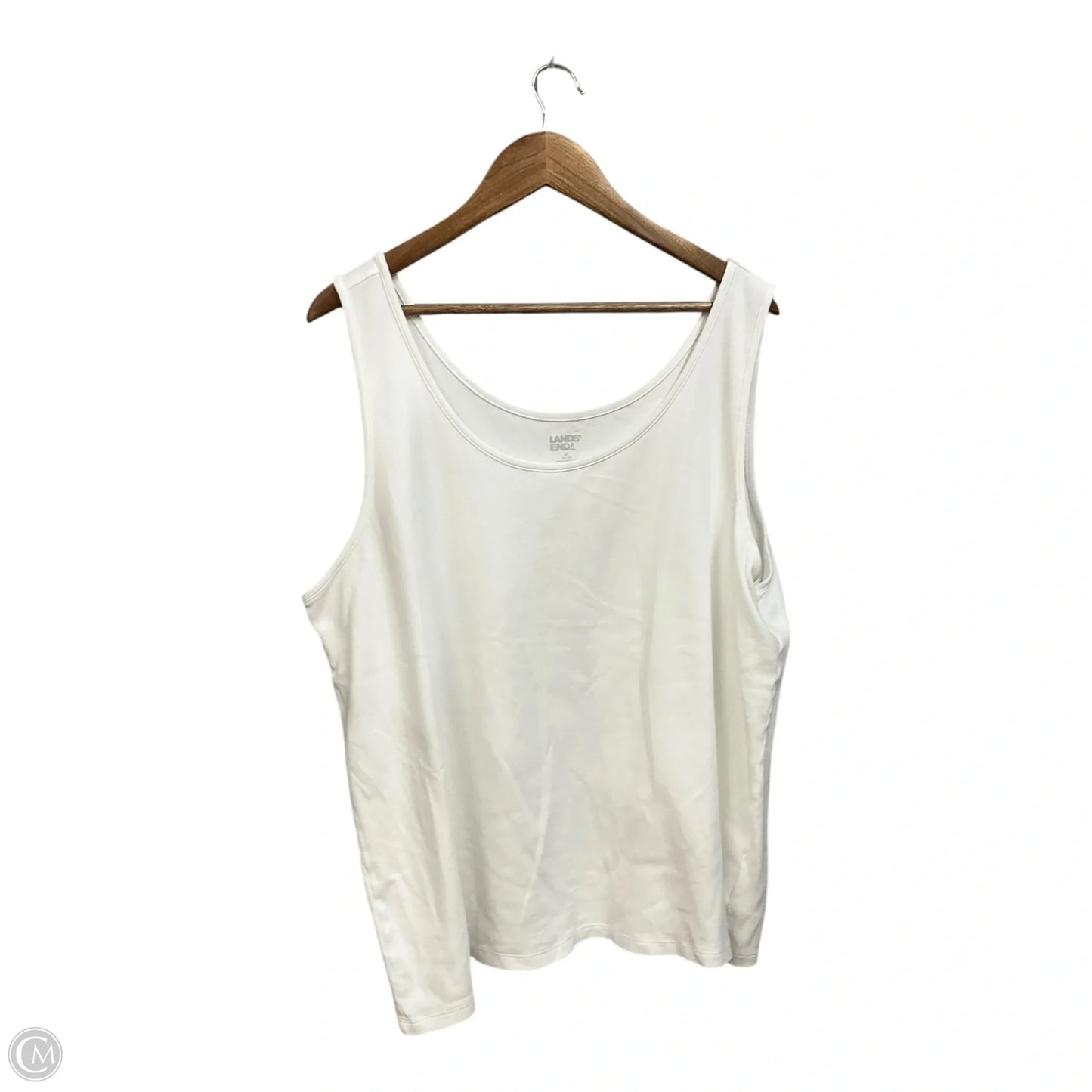 Top Sleeveless Basic By Lands End In White, Size: 2x