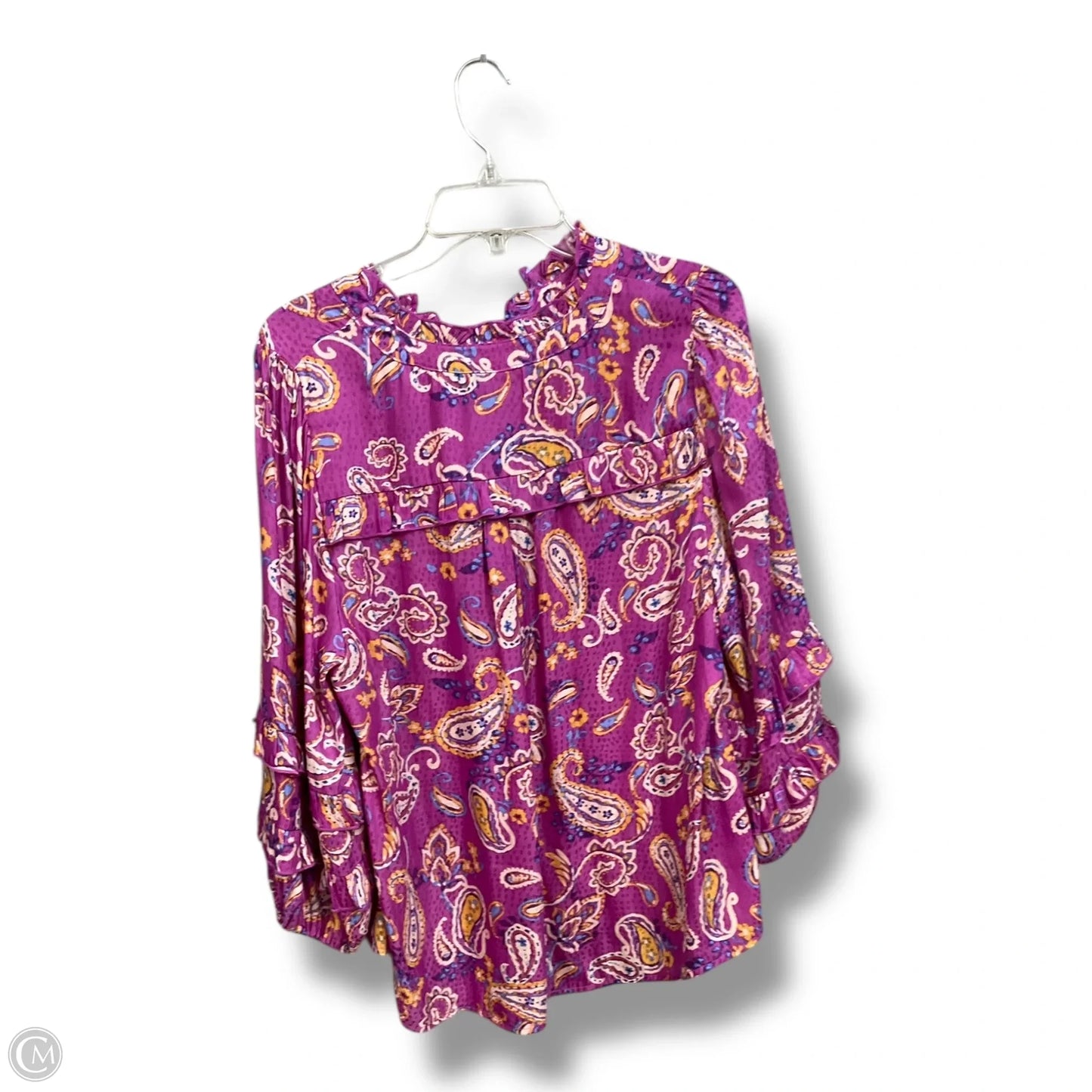 Blouse Long Sleeve By Democracy In Purple, Size: 1x