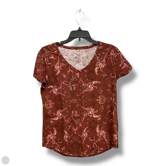Top Short Sleeve By Sonoma In Brown, Size: M