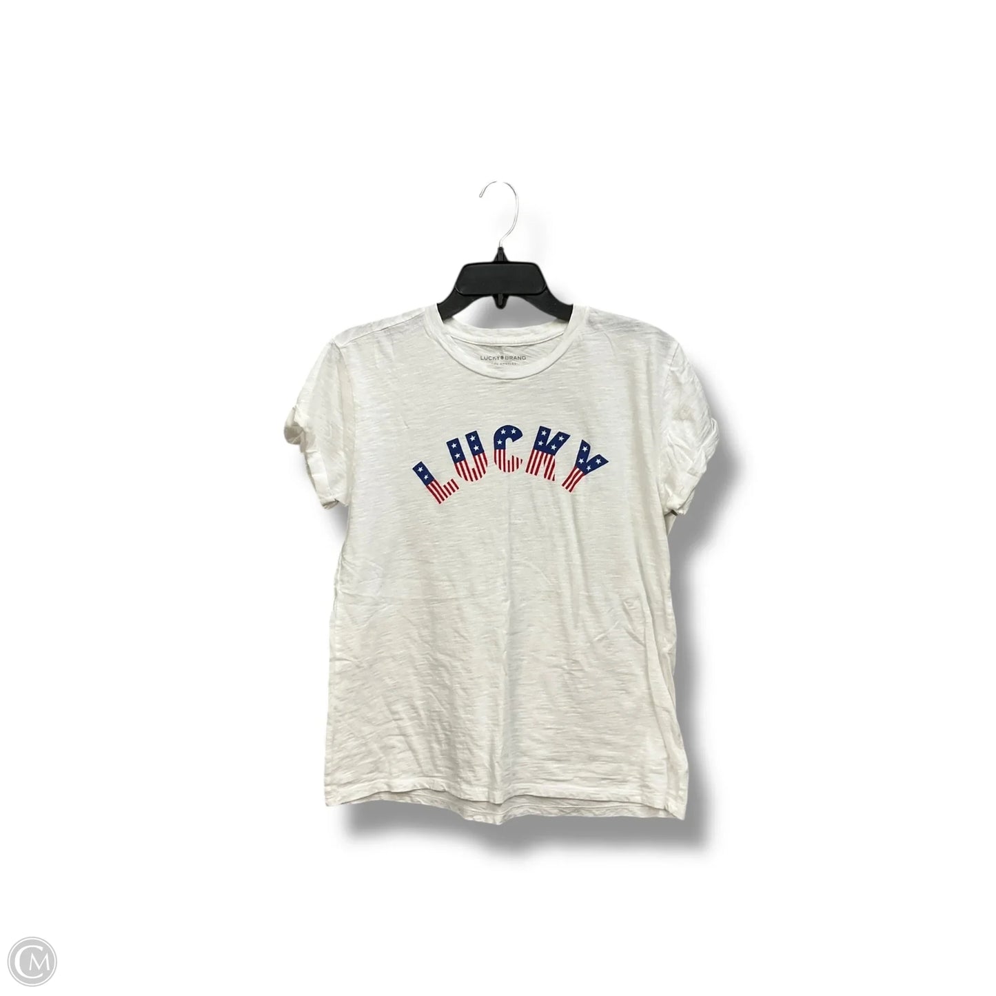 Top Short Sleeve By Lucky Brand In White, Size: S