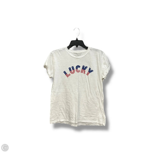 Top Short Sleeve By Lucky Brand In White, Size: S