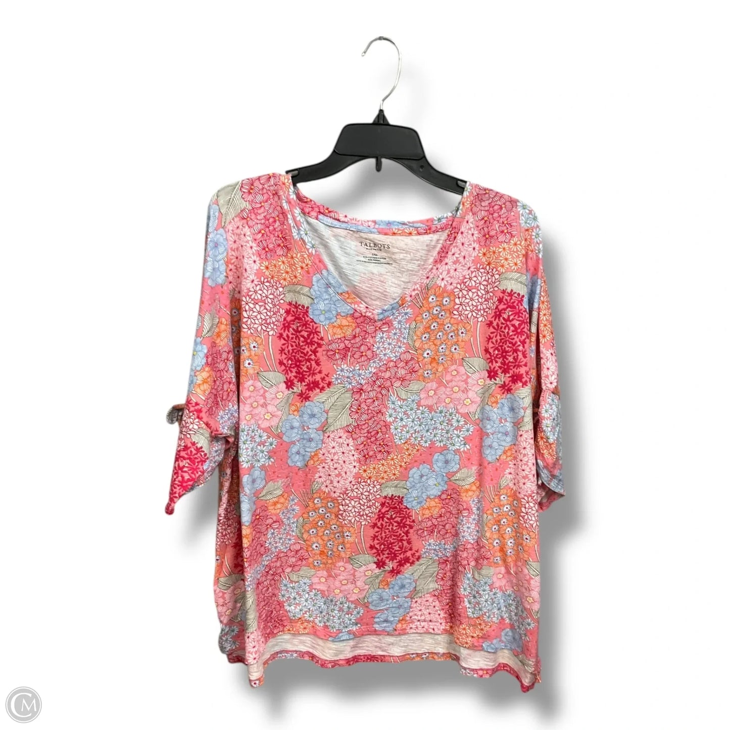 Top Short Sleeve By Talbots In Floral Print, Size: 3x
