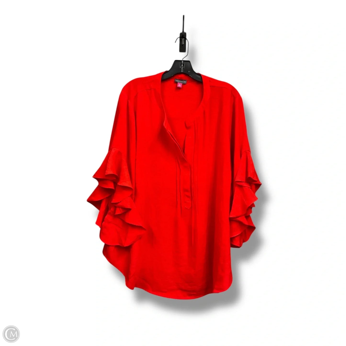 Blouse 3/4 Sleeve By Vince Camuto In Red, Size: 3x