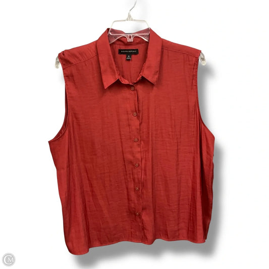 Blouse Sleeveless By Banana Republic In Red, Size: Xl