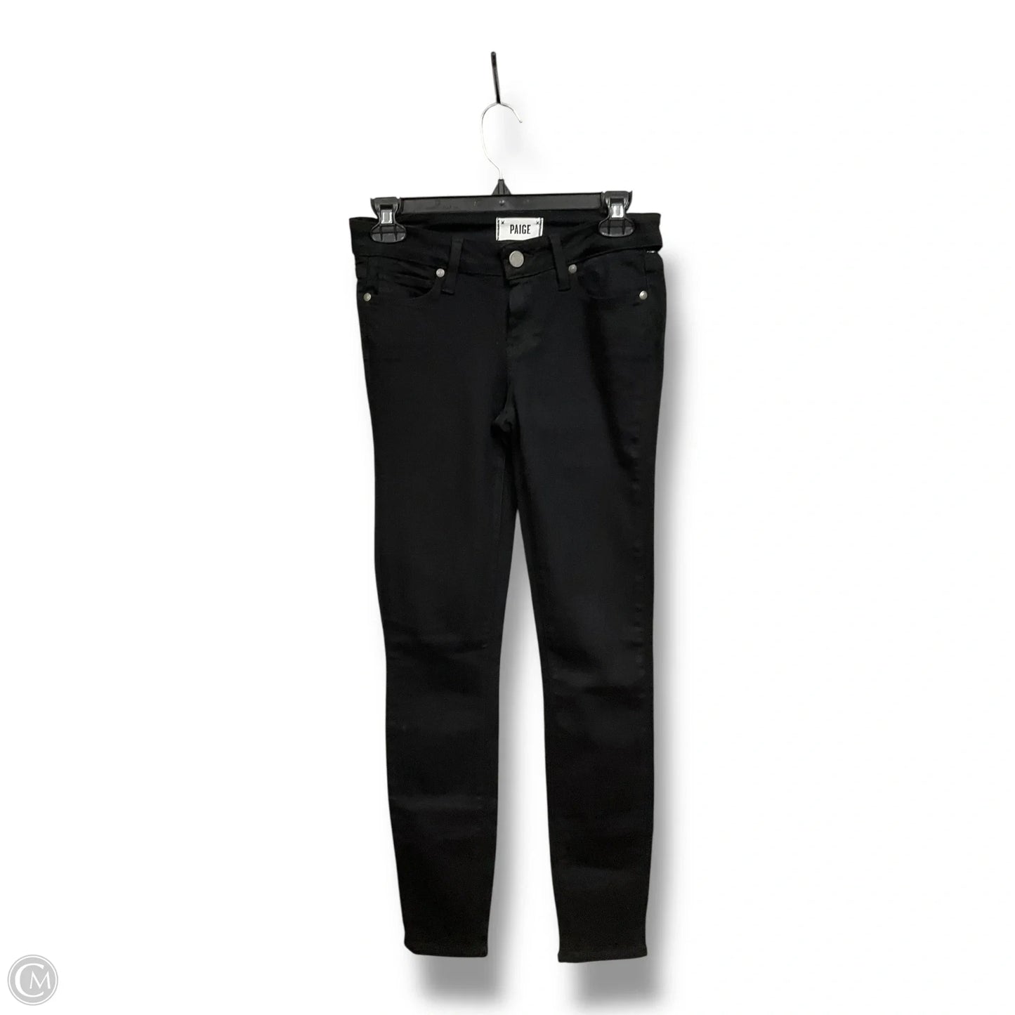 Jeans Skinny By Paige In Black Denim, Size: 4