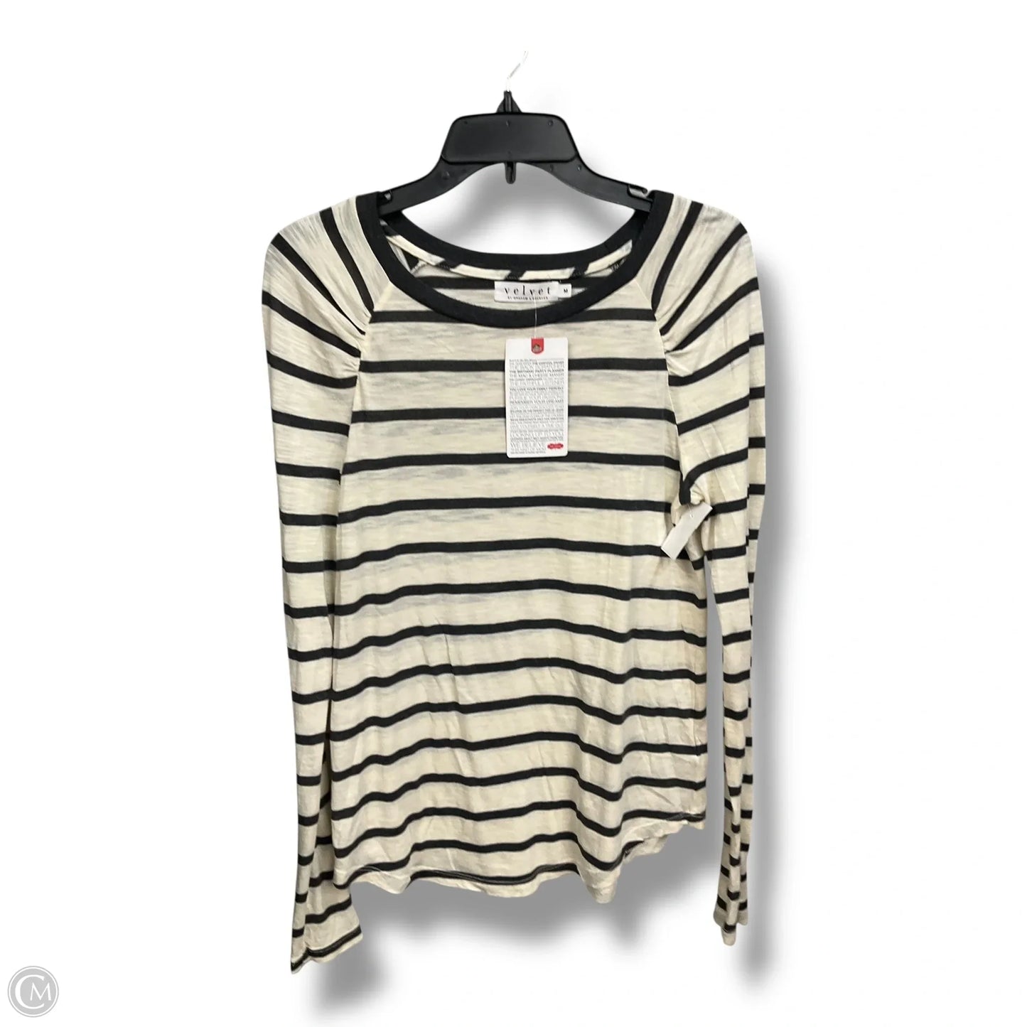 Top Long Sleeve By Velvet In Striped Pattern, Size: M