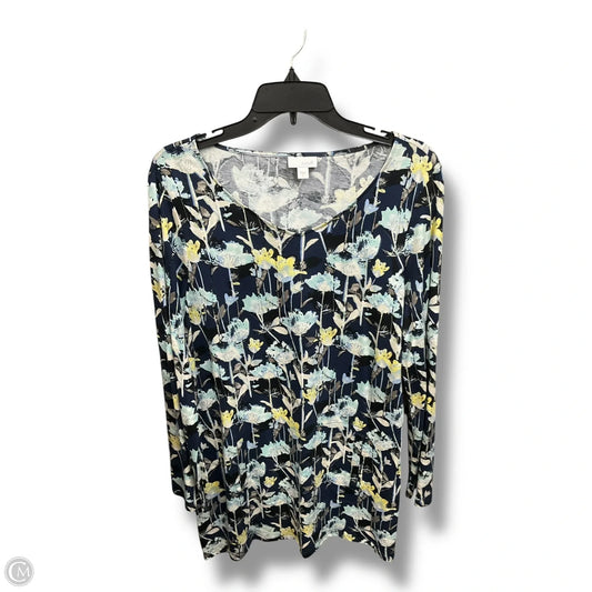 Tunic Long Sleeve By Pure Jill In Floral Print, Size: L