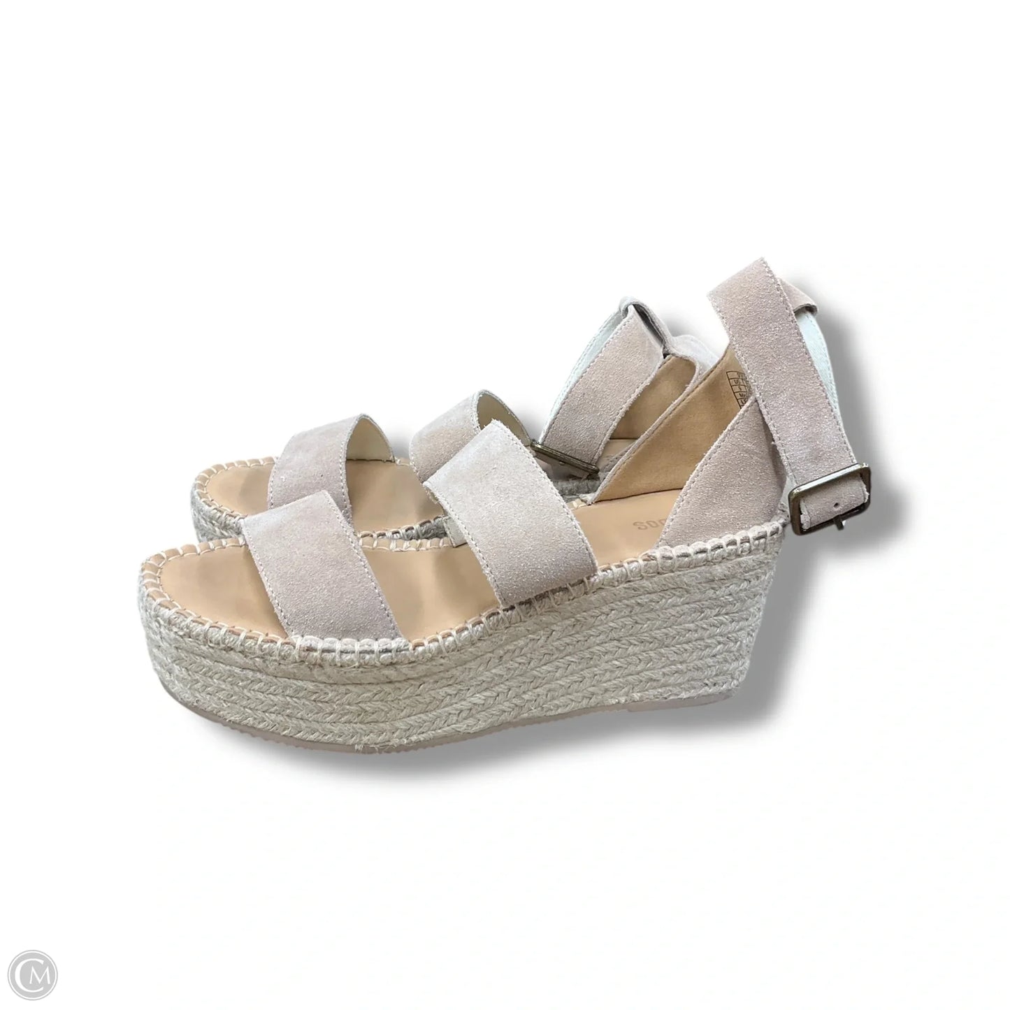 Sandals Heels Wedge By Soludos In Beige, Size: 9