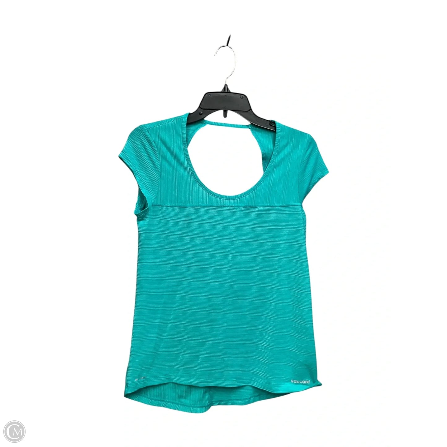 Athletic Top Short Sleeve By Saucony In Green, Size: S