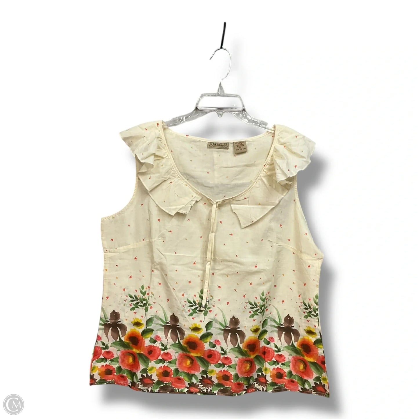 Blouse Sleeveless By Art And Soul In Floral Print, Size: Xl