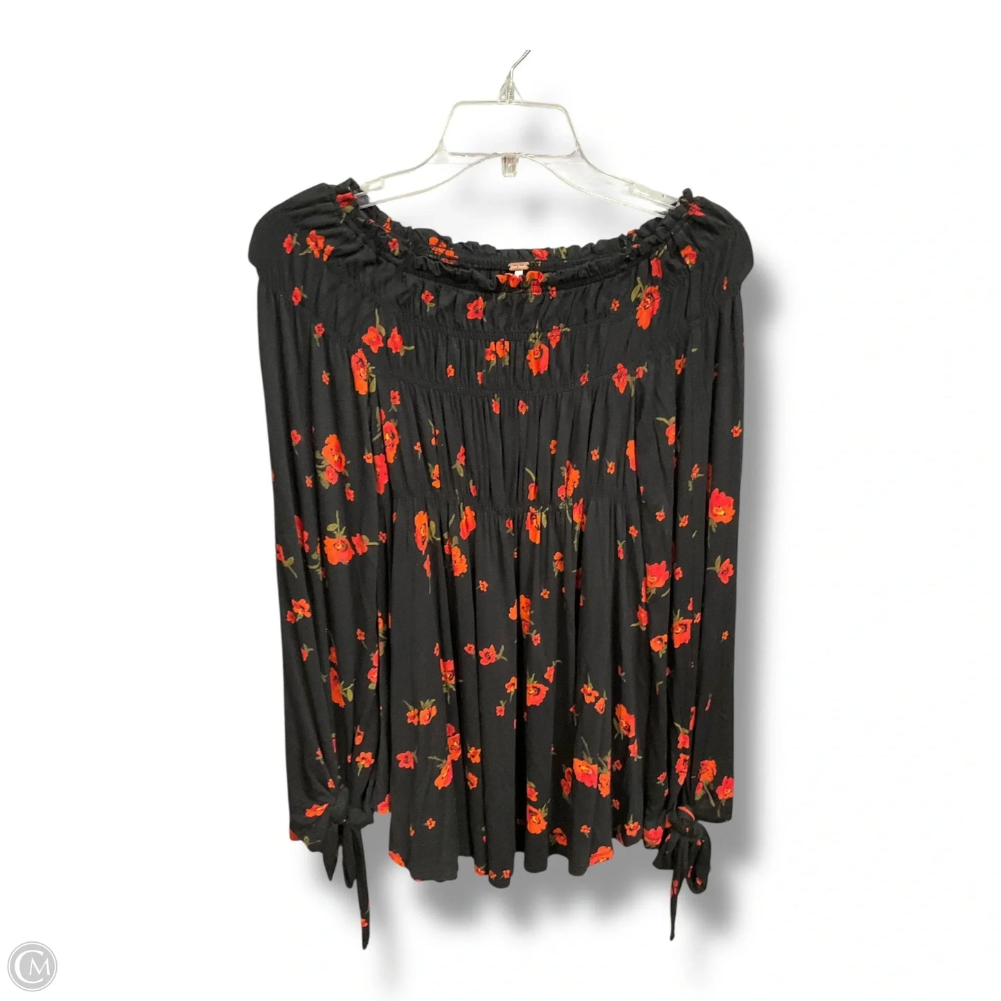 Top Long Sleeve By Free People In Black & Red, Size: S