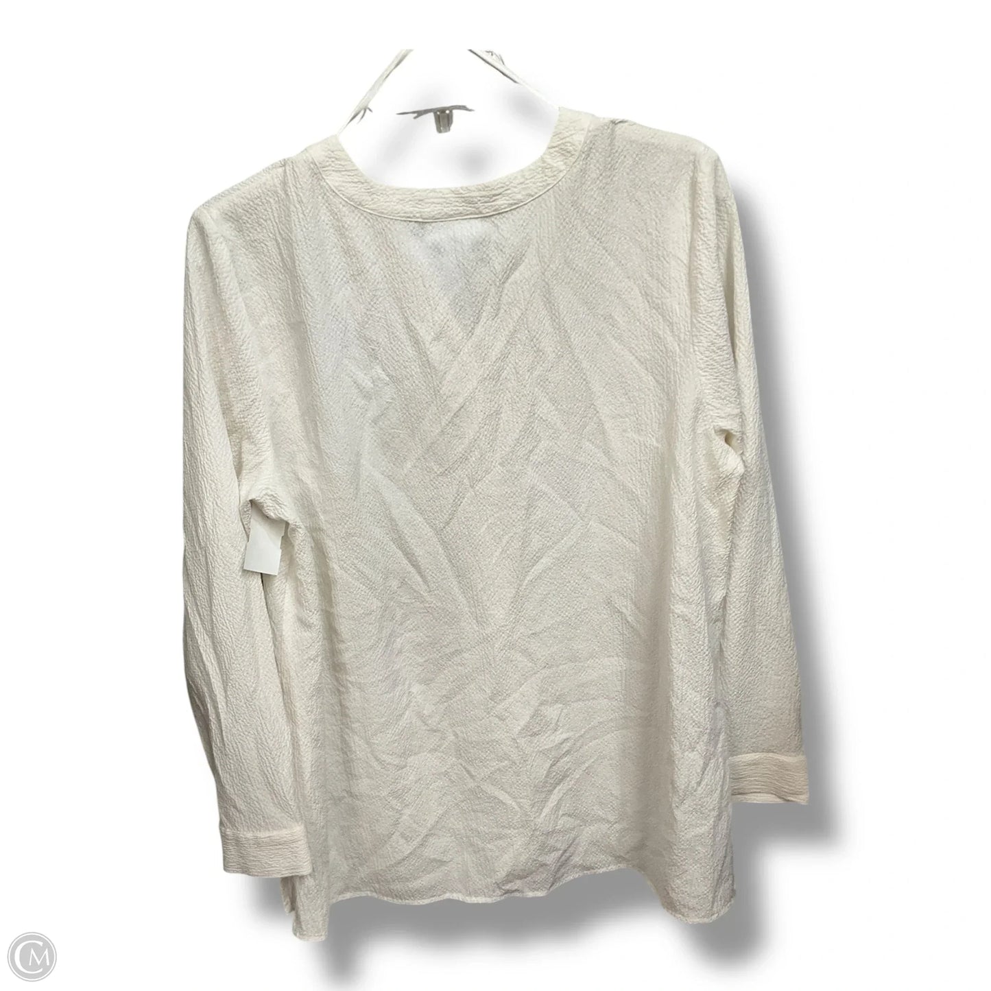 Blouse Long Sleeve By Liz Claiborne In Ivory, Size: M